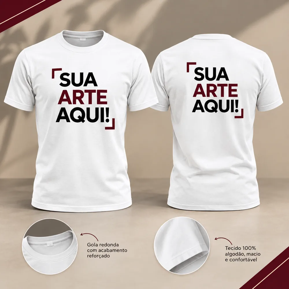 Camisas brancas personalizadas, frente e costas
