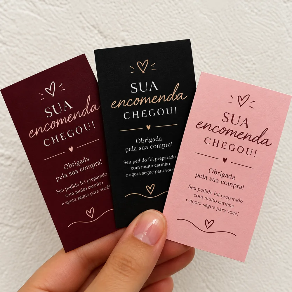 Cartões de agradecimento para lojas